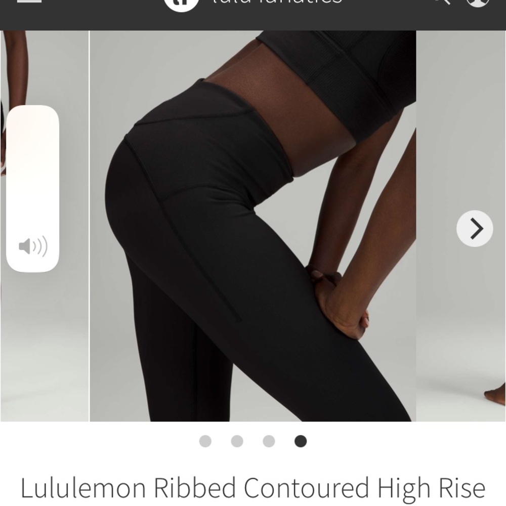 Lululemon Ribbed Contoured Crop 17" Black NWT SZ 4